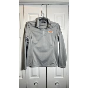 The North Face Womens Medium Gray 1/4 Zip Pullover Jacket MWE Logo